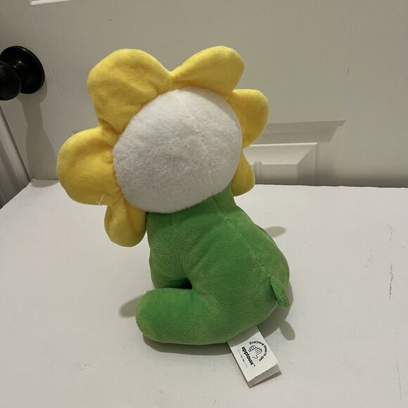 Applause Jazwares Yellow Green Sunflower Flower Plush 9" Smile Face Stuffed Toy - Picture 5 of 9